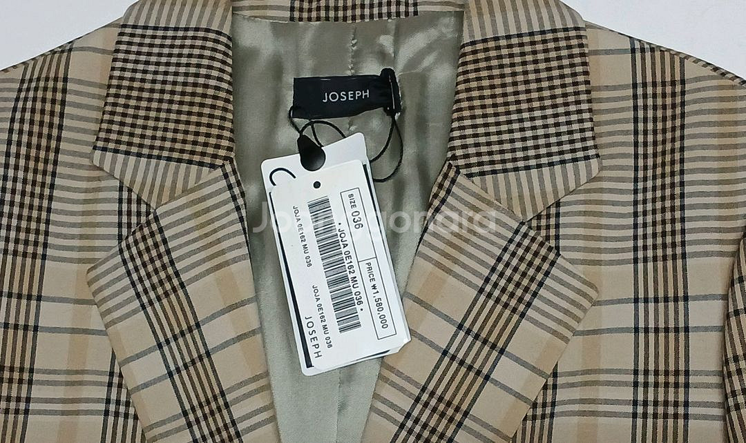 조셉 JOSEPH 체크 싱글 오버 자켓 팬츠 셋업--2