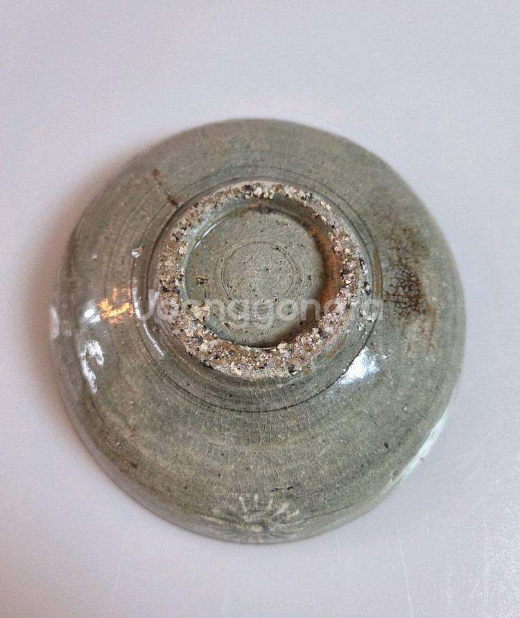 고미술품 고려청자 백상감 국화문 종지--3