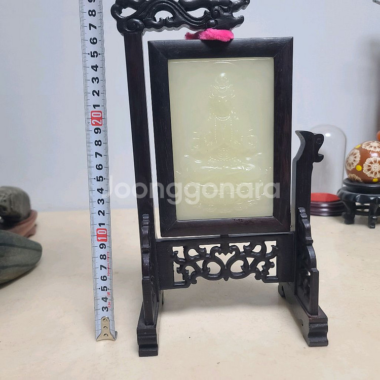 백옥 불상 조각 감상패 2종--0