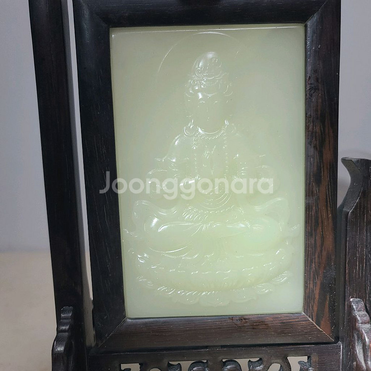 백옥 불상 조각 감상패 2종--1