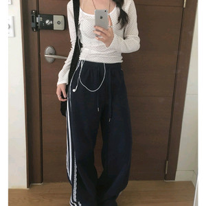 레이스 삼선 조거 와이드팬츠(새상품)