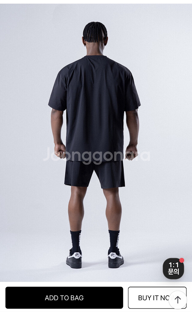프리덤 블랙 반팔티셔츠 짐웨어 압도올라잇본투윈--2