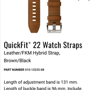 가민 큇핏 밴드 22mm 마크2 가죽 하이브리드