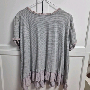 이태리제 카멜리아 레이스 반팔티 면티 티셔츠 스몰