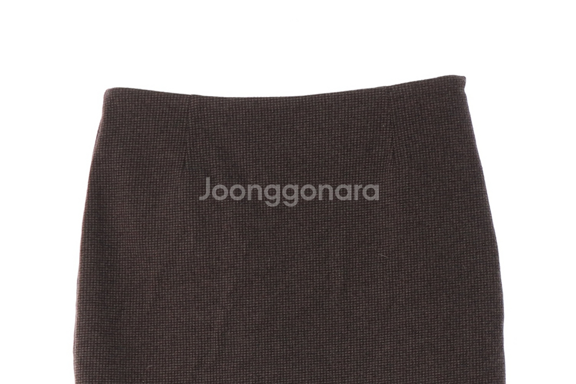 [M]LAP랩 브라운 잔체크 울블렌드 미니 스커트 치마--1