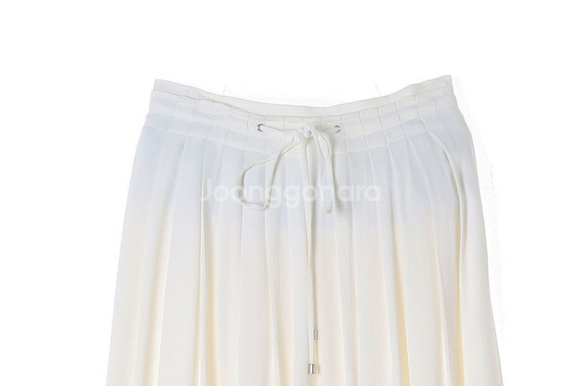 [XS]클럽모나코 화이트 플리츠 밴딩 쉬폰 스커트 치마--1