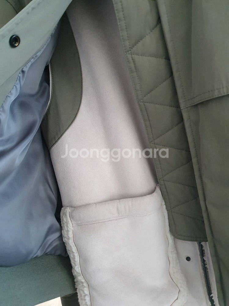 시스템 무스탕 레이어드 퍼블록 검정,카키 팝니다--6