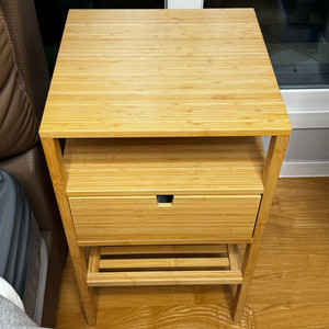 이케아 노르드키사 대나무 침대협탁 서랍장 40x40