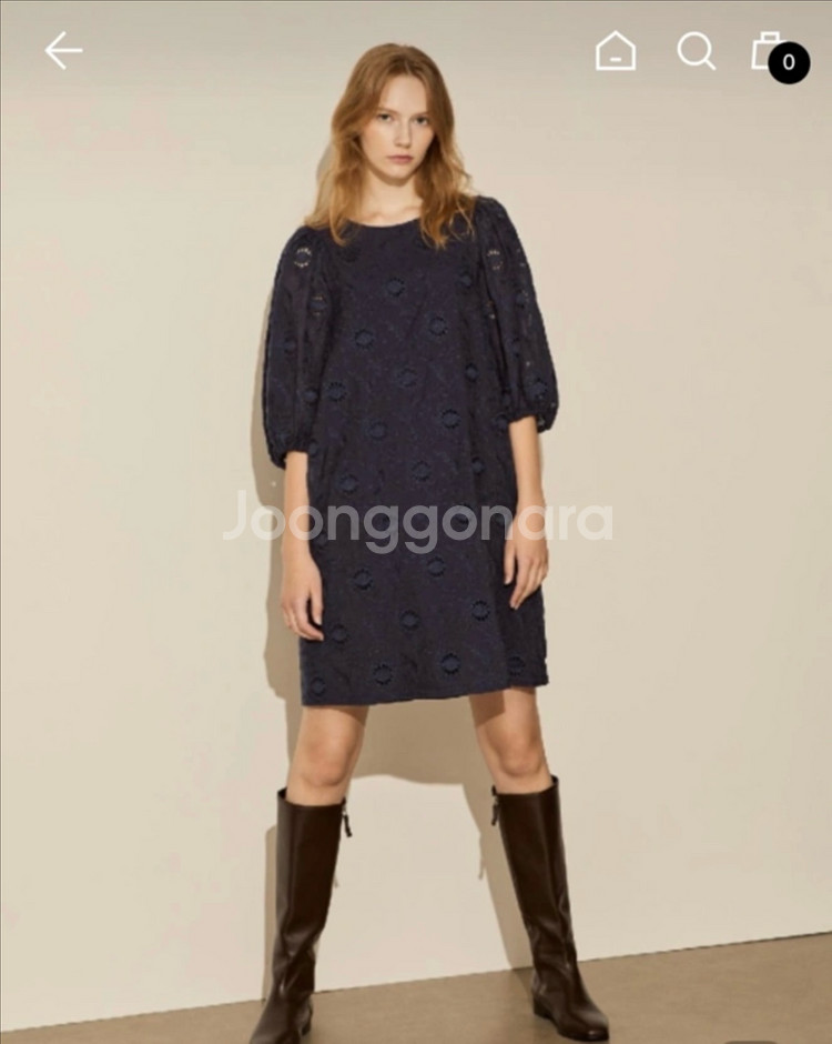 아떼 바네사브루노 네이비 플라워 원피스--0