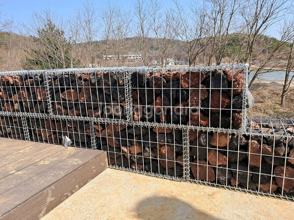 전원주택 담장 돌담장--1