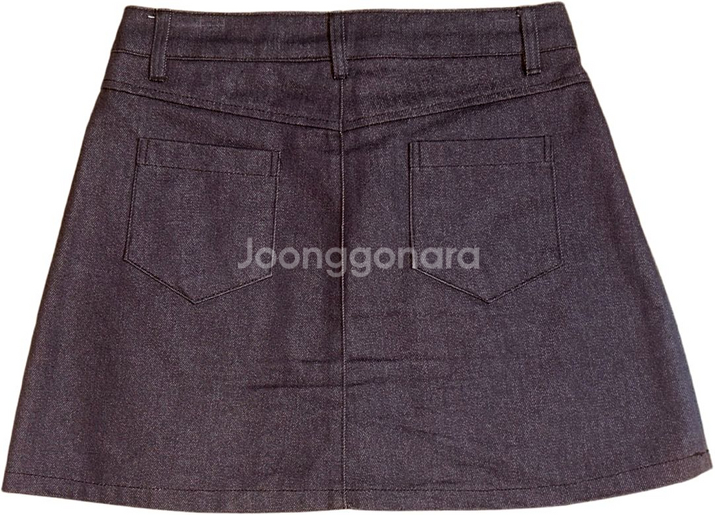 샐러드볼즈 브라운 데님 미니스커트/ 시눈기준비터셀즈론론--8