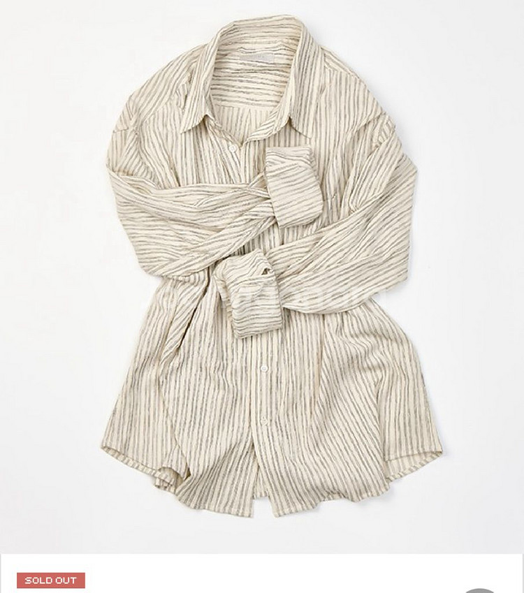 모마디자인 CP Pleats stripe shirt--0
