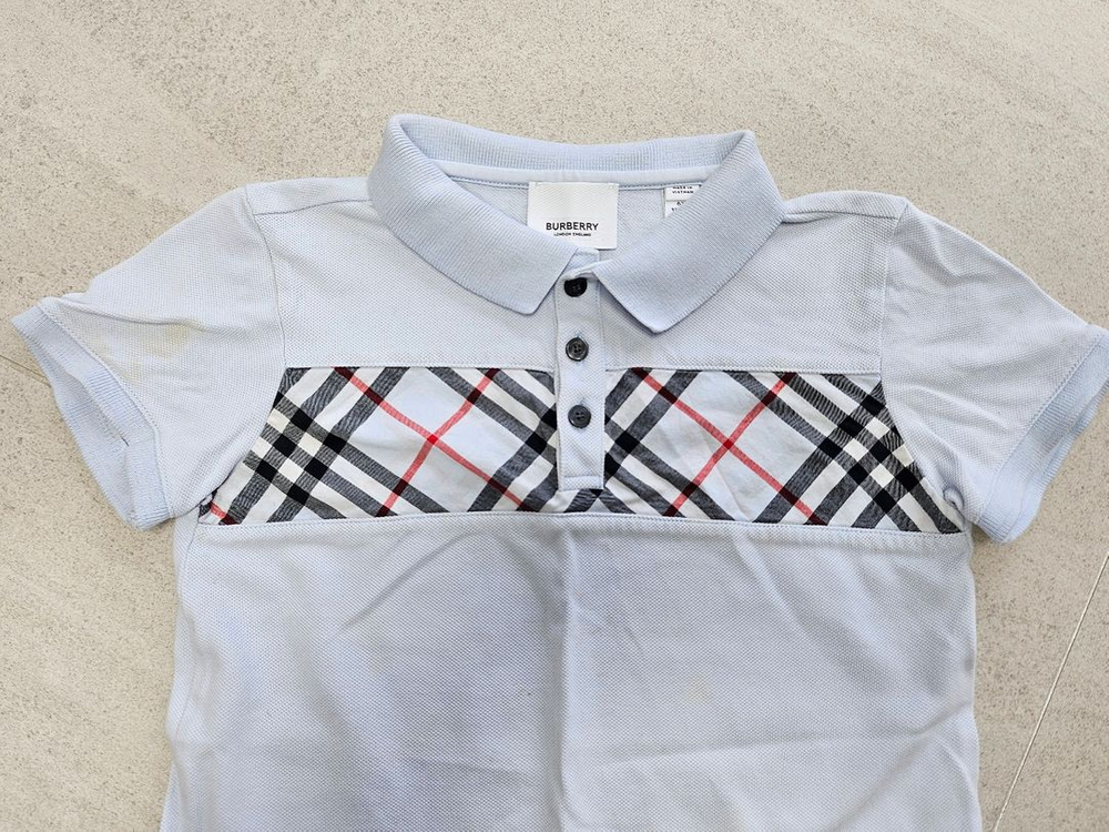 버버리 키즈 체크 폴로 티셔츠 6Y 이미지