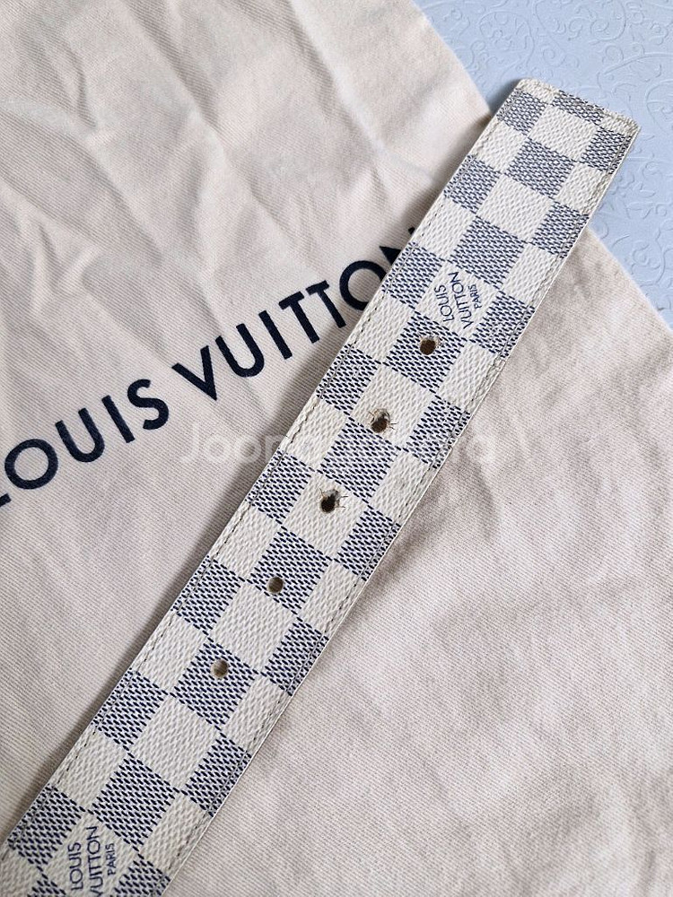 금장 루이비통 다미에 아주르 벨트 85--6