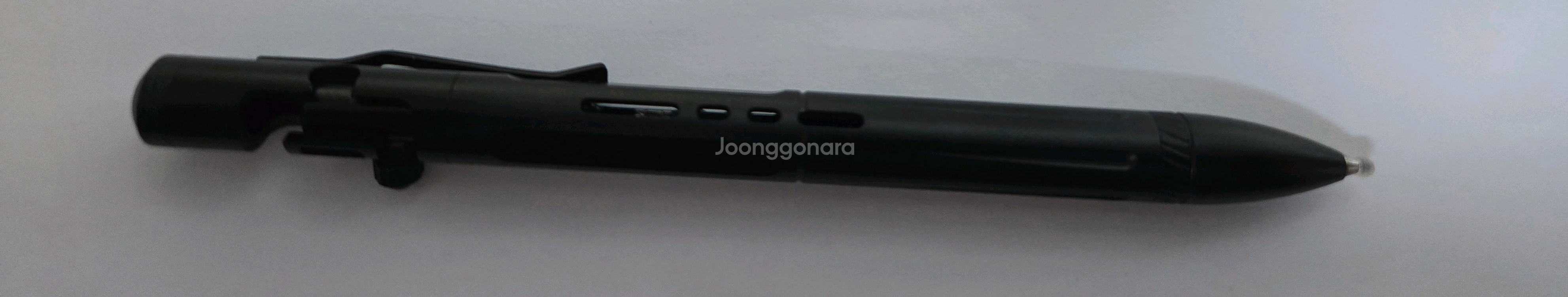 블랙 코팅 티타늄 2in1 볼트액션 볼펜 0.5 미사용--3