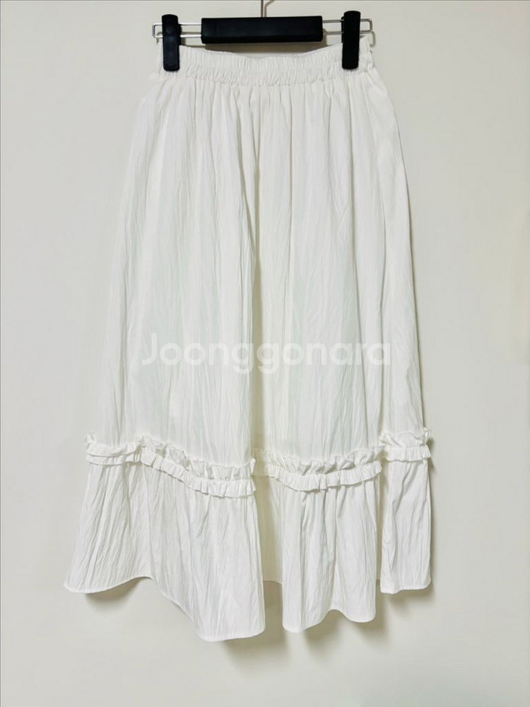화이트 프릴 롱스커트 55 반택포--0