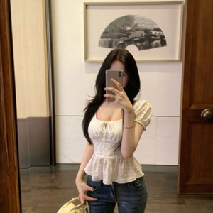 메리몬드 후르츠 레이스 블라우스 아이보리