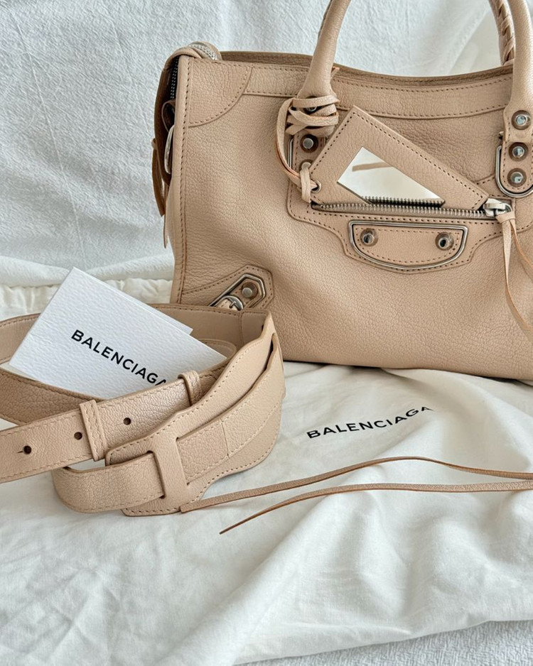 발렌시아가 메탈릭 엣지 스몰 시티백 모터백--2