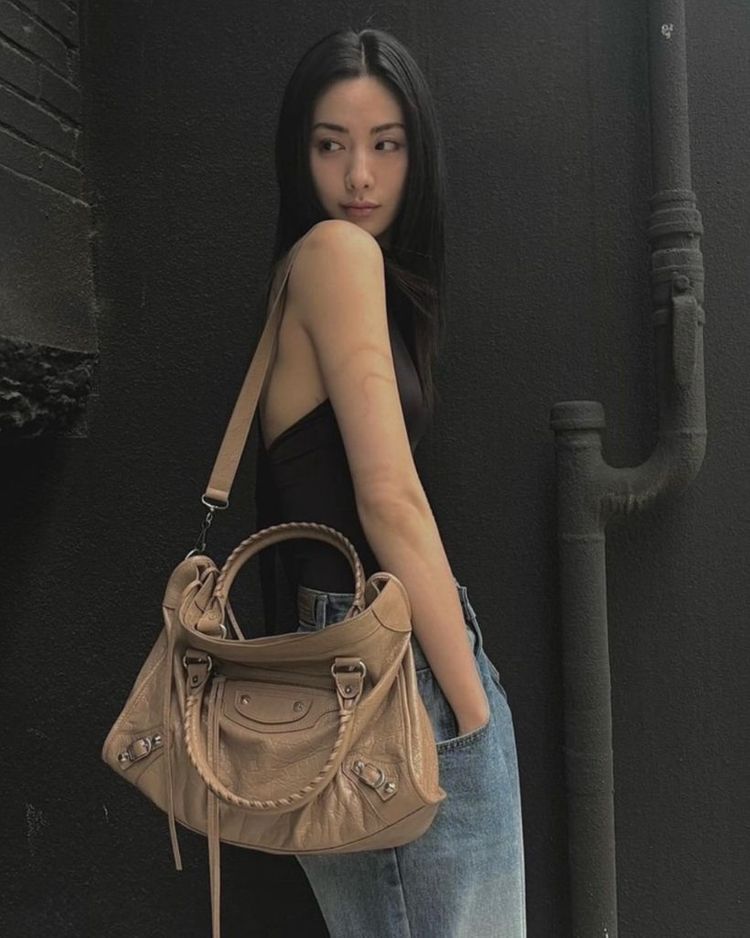 발렌시아가 메탈릭 엣지 스몰 시티백 모터백--9