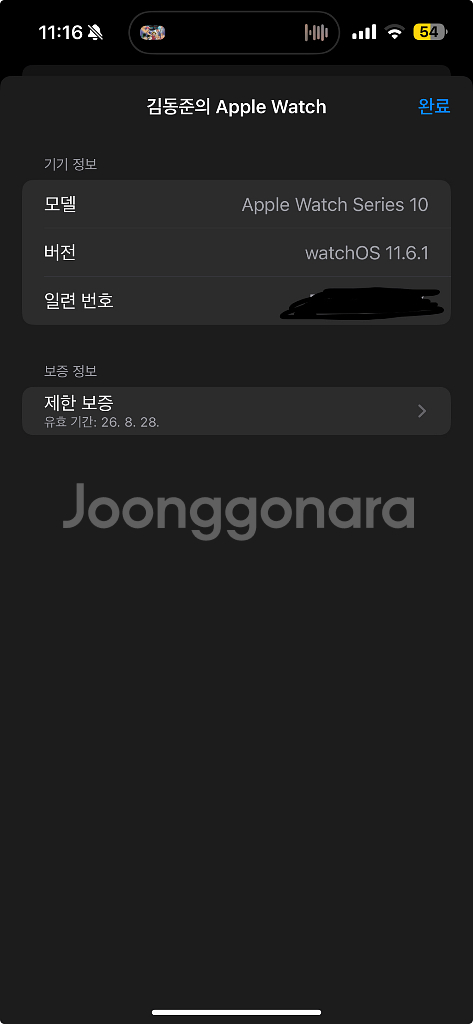 애플워치10 46mm gps+셀룰러 슬레이트 티타늄--9