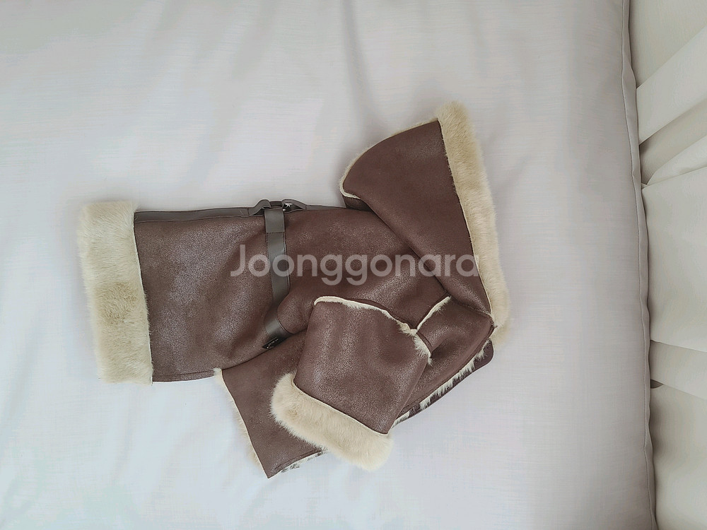 강아지옷 반려견자켓 고급 후드 겨울 무스탕 브라운 XL--1