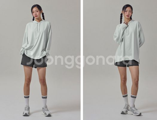 새상품)젝시믹스 미디움페더 오버핏 후드 롱슬리브 S--0