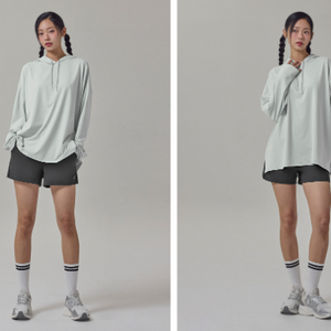 새상품)젝시믹스 미디움페더 오버핏 후드 롱슬리브 S