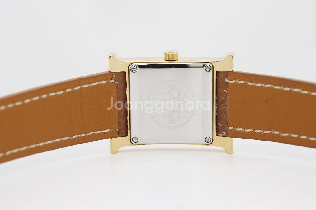 에르메스 H아워 금장 중고명품 여성용 PM 손목시계--5