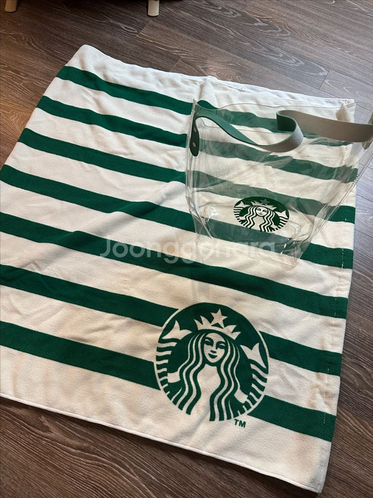 스타벅스 비치타월 + 비치백 새상품--0