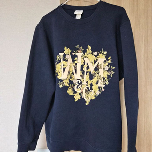 H&MxMorris&co 네이비 플라워 맨투맨 티셔츠
