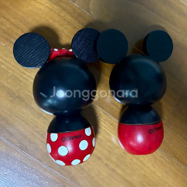 미키 미니 우사부로 코케시 수제 목제 피규어--3