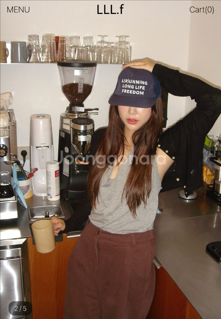 유투버 하누 lllf 러닝캡 네이비--3