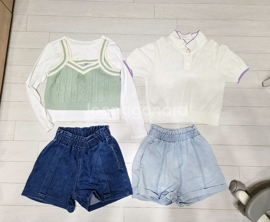 여아 상의+하의 세트 (반바지, 여름옷) 140사이즈--0