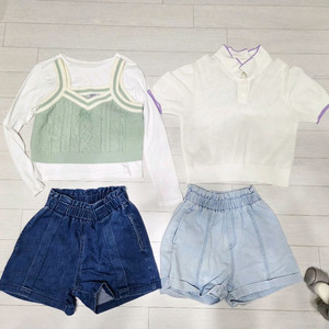 여아 상의+하의 세트 (반바지, 여름옷) 140사이즈