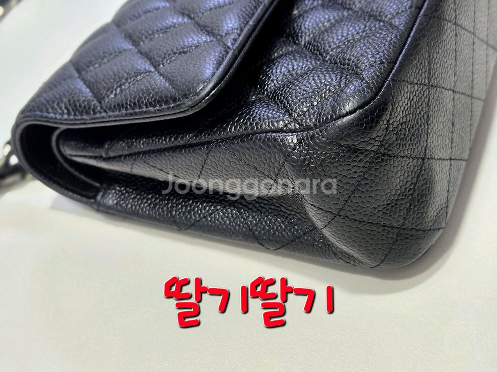 샤넬 클래식 미듐 캐비어 은장--1