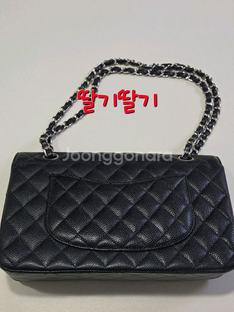 샤넬 클래식 미듐 캐비어 은장--5