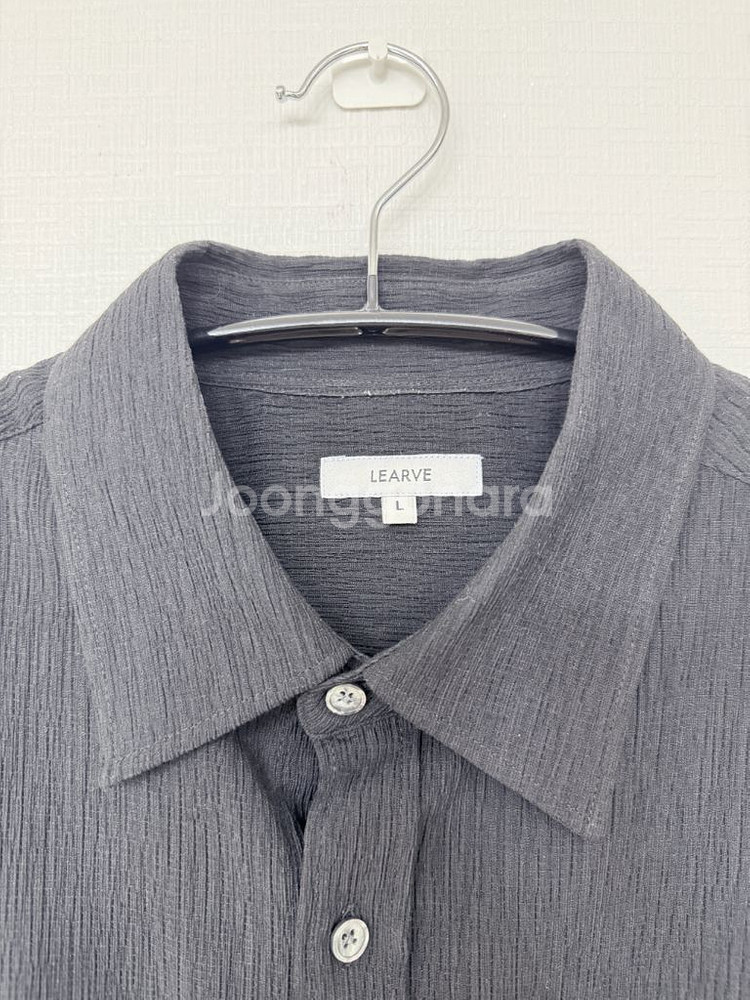 [L] 르아브 플리츠 셔츠 블랙--2