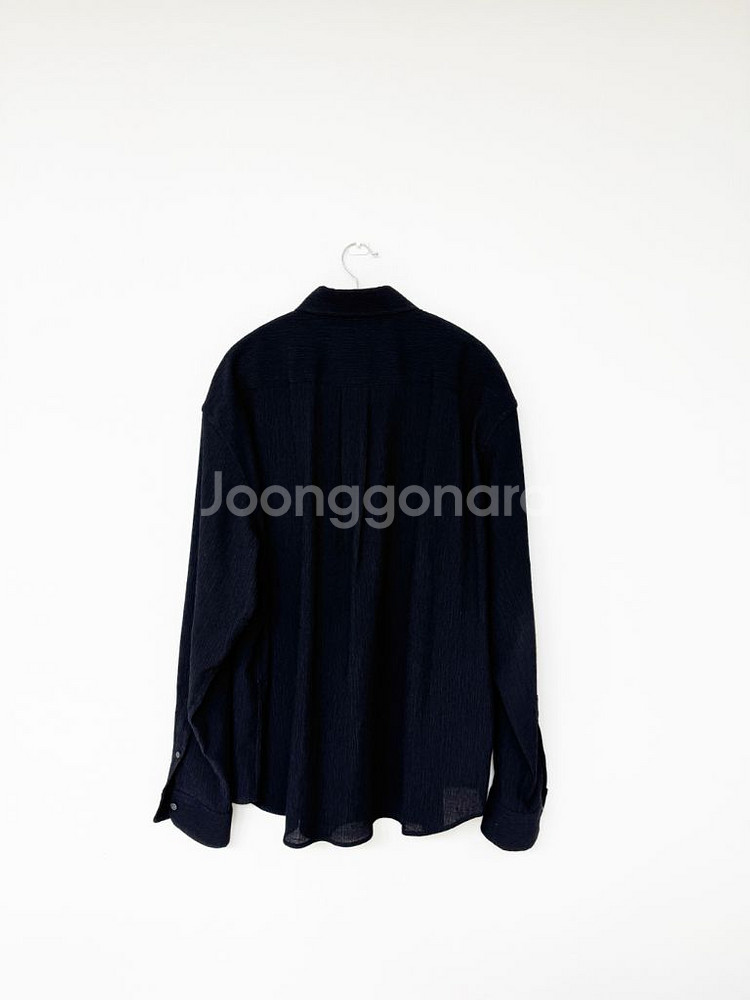 [L] 르아브 플리츠 셔츠 블랙--1