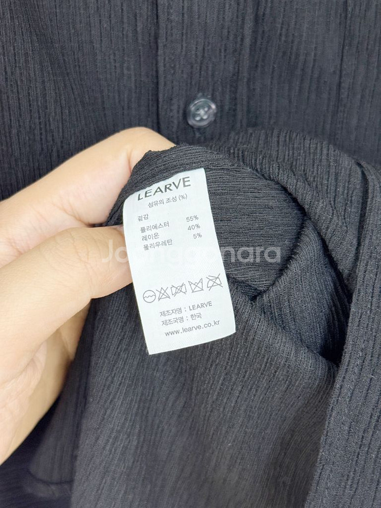 [L] 르아브 플리츠 셔츠 블랙--3