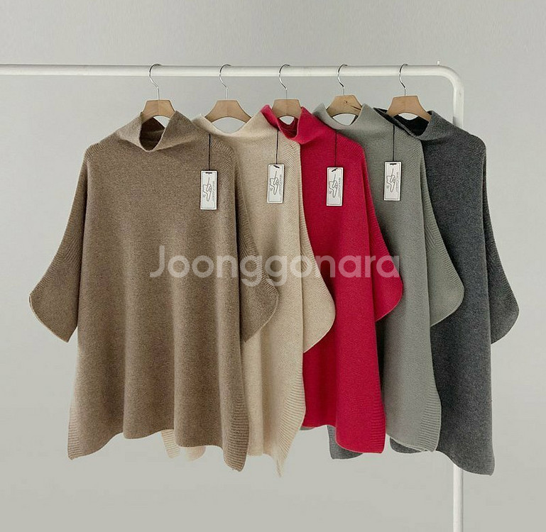 홀가먼트 하이넥 루즈 판초 새상품_인레인먼트 보웬--0