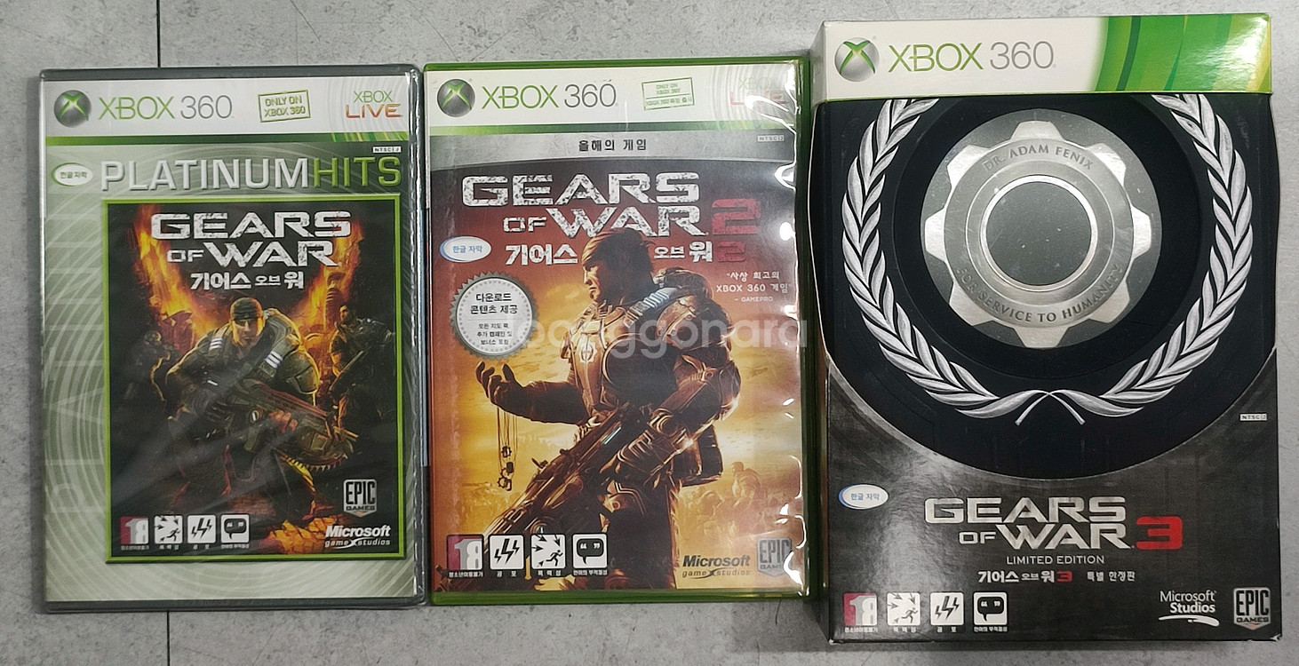Xbox 360 기어스오브워 1,2 미개봉 3 한정판--0