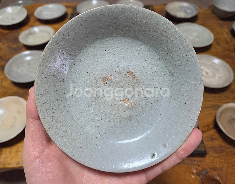 고미술품 고려청자 청자접시--1