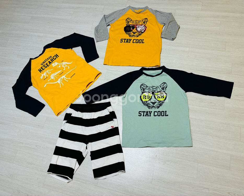 160호 티셔츠 3장 165호 반바지 1장 일괄 판매--0