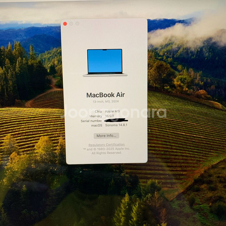 맥북에어 13인치 M3 16gb 512gb 영문자판--8