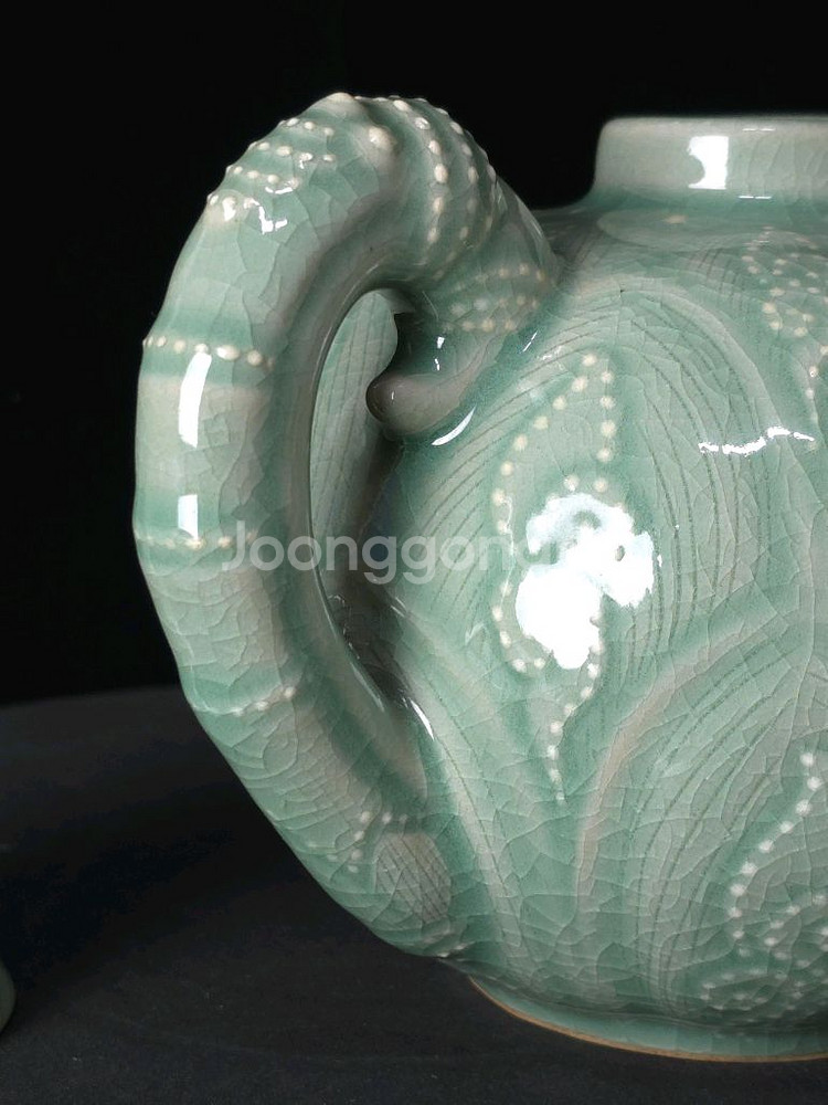 해강 유근형 청자연봉형주자 주전자--4