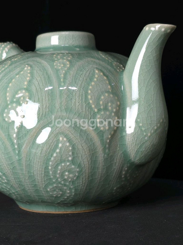 해강 유근형 청자연봉형주자 주전자--5