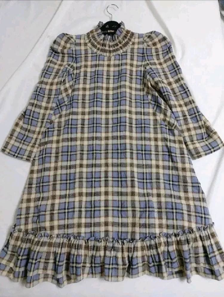 레니본 체크프릴원피스55--0