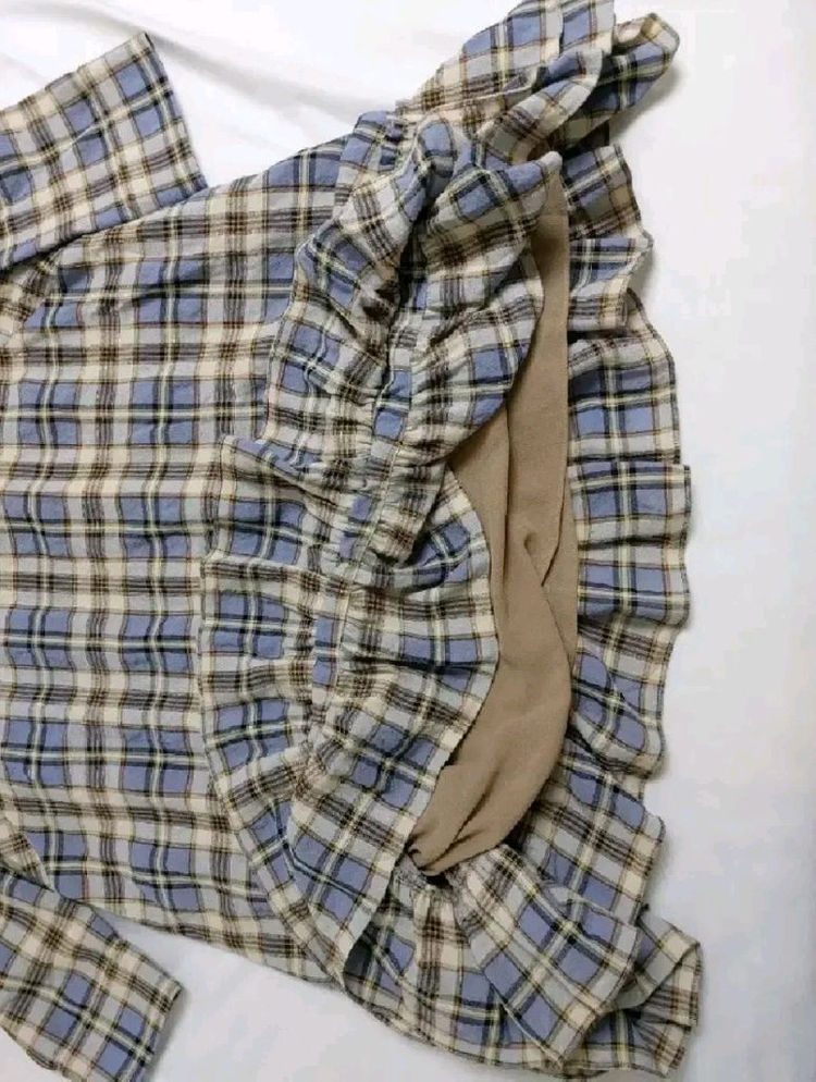 레니본 체크프릴원피스55--3