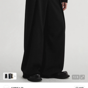 DNSR 폴딩 와이드 슬랙스 블랙 S 디앤에스알