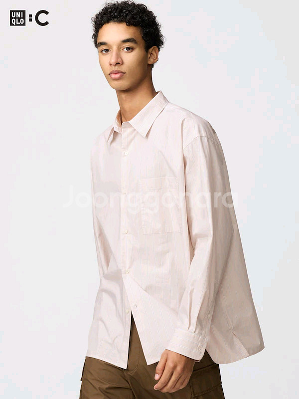 유니클로 브로드클로스오버사이즈 셔츠--1